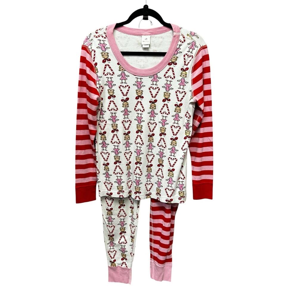 Hanna Andersson The Grinch Cindy Lou Who Candy Cane Pajama Set Adult Large